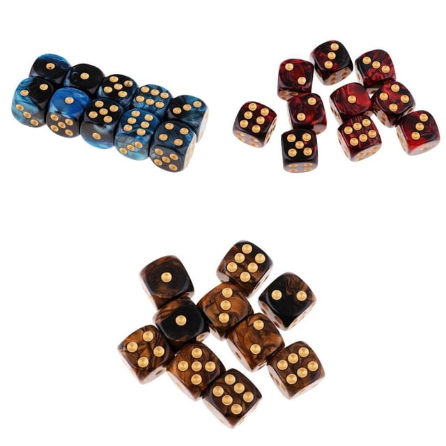 Juego a granel de Dados de resina Zulema 30 piezas 16 mm 6 caras