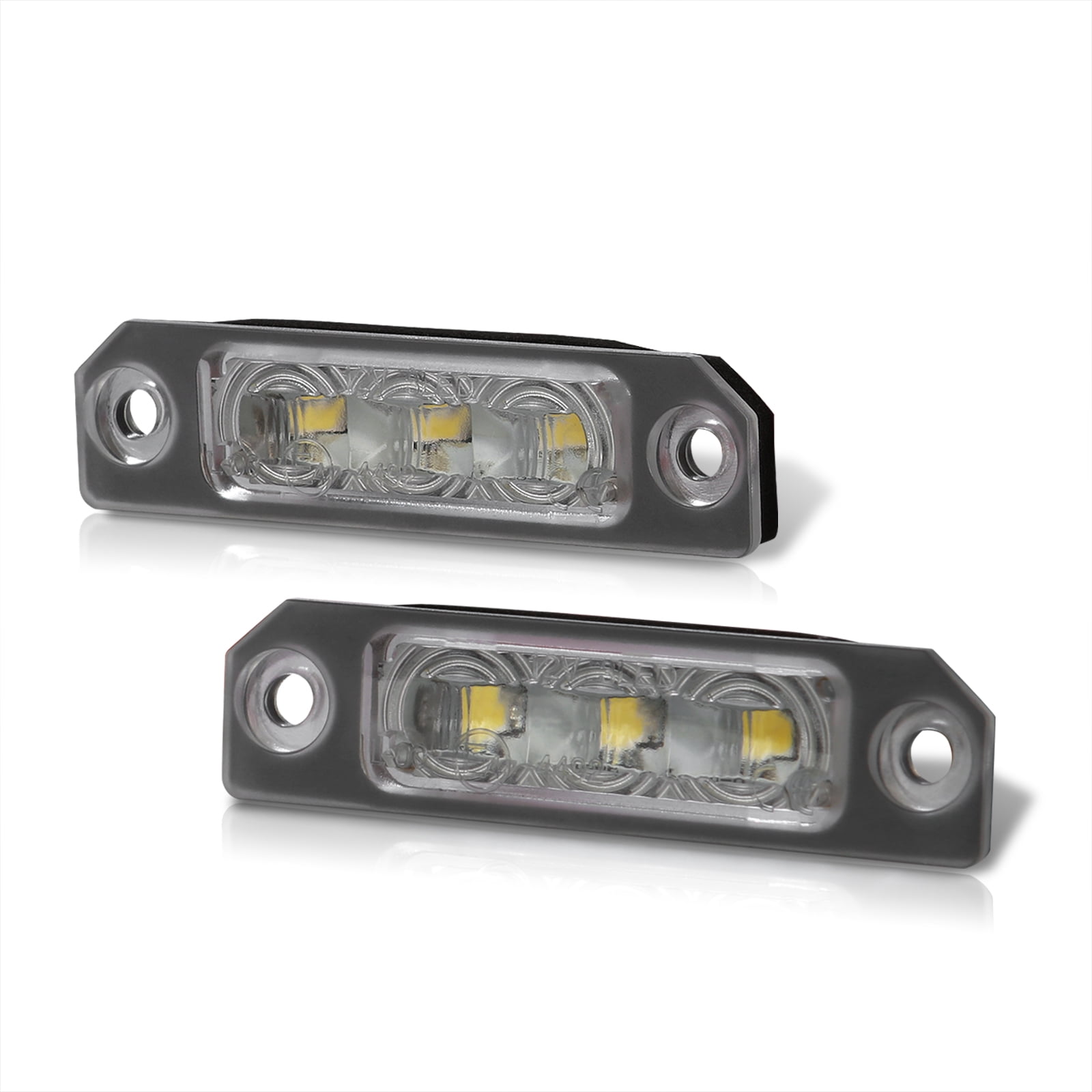AJP Distributors White SMD LED Bumper License Plate Lights Assembly Tag Lamps Compatible/Replacement For Ford Mustang Fusion Focus Taurus Flex Lincoln Mercury 06 07 08 09 10 11 12 13 14 15 16 17 18 19