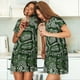 thumbnail image 4 of Fotbe Green Snakeskin Bata de Dormir para Mujer con Estampado, Camisón de Algodón de Manga Corta, Ropa de Dormir Casual, 4 of 6