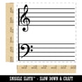 thumbnail image 2 of Music Staff Treble and Bass Clef Self-Inking Rubber Stamp Ink Stamper - Red Ink - Large 1-1/2 Inch, 2 of 7