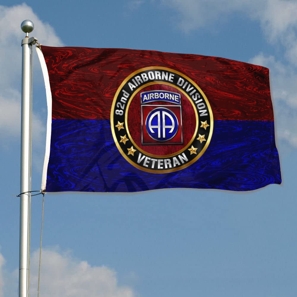 Dutern Double Sided 82nd Airborne Division Veterans Flag Banner 3 Ply with Brass Grommets 3x5 Feet