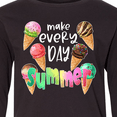thumbnail image 4 of Inktastic Make Every Day Summer Ice Cream Cones Long Sleeve Youth T-Shirt, 4 of 5