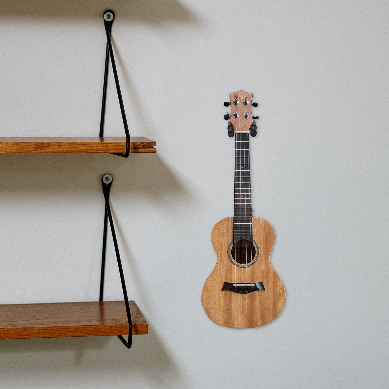 Masteelf  2 Sets Ukulele Rack Wall Guitar Hanger Fretboard Instrument Black