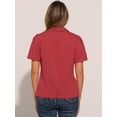 thumbnail image 3 of DARING DIVA Women's V Neck Notch Lapel Collar Shirt Blouses XS Red, 3 of 6