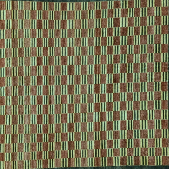 Ahgly Company Indoor Square Abstract Light Blue Modern Area Rugs, 8' Square