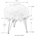 thumbnail image 6 of Homebeez Faux Fur Ottoman Footrest Vanity Stool with Metal Legs White, 6 of 6