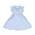 thumbnail image 6 of Ashirexll Teen Summer Dresses, Girls Summer Dress, 8-16Y Girls' Fashion Ruffle Sleeve Button Short Sleeve Turndown Collar Dress, 6 of 7