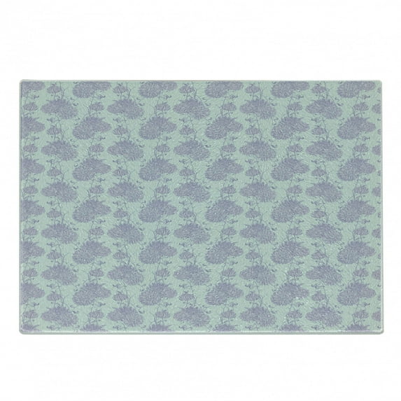 Floral Cutting Board, Victorian Style Delicate Flowers Pattern in Pastel Tones, Decorative Tempered Glass Cutting and Serving Board, in 3 Sizes, by Ambesonne