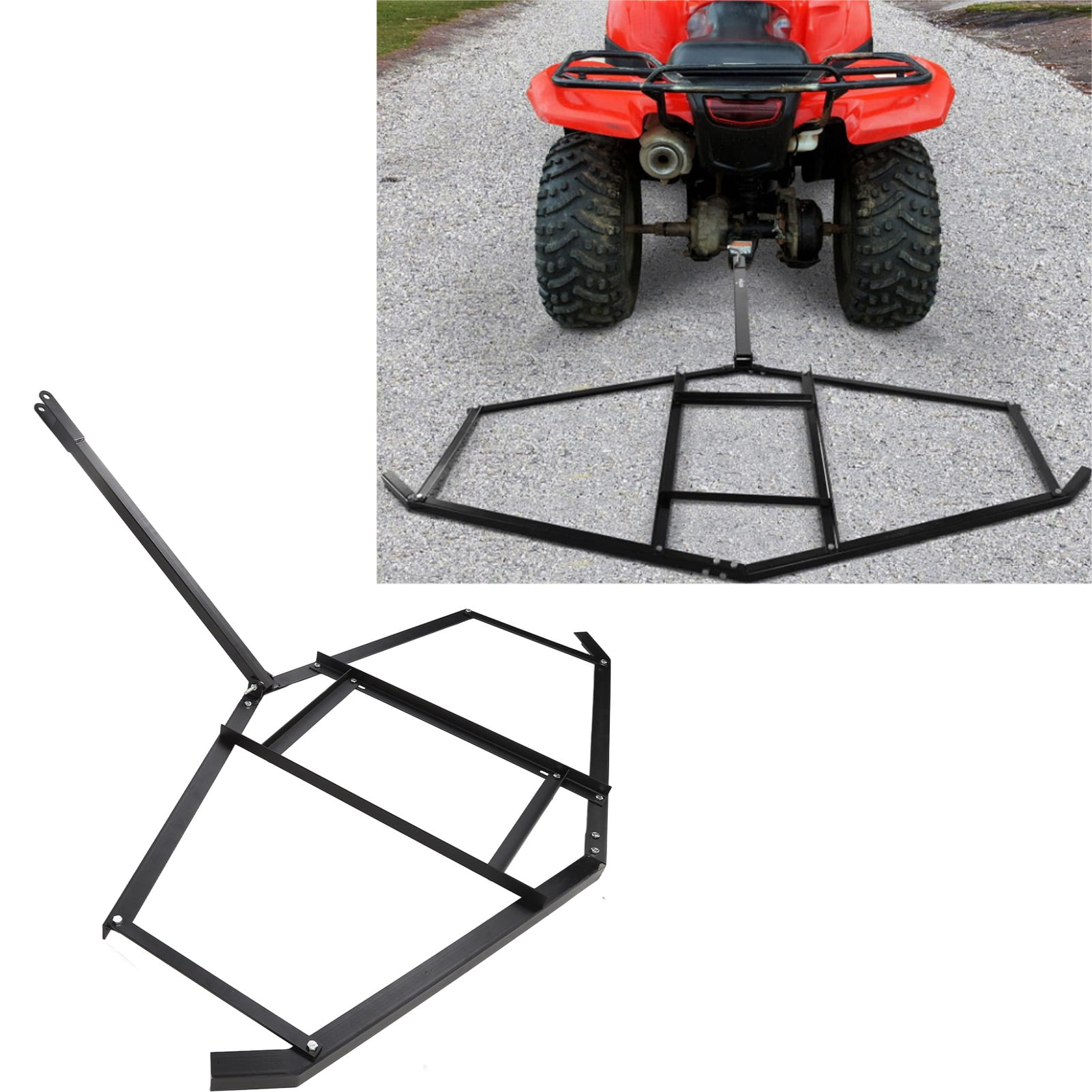 48 72 96 Width Driveway Drag Drag Harrow Driveway Grader Landscape Power Rake for ATV UTV Tractor Mower Tow Behind Yard Lawn Leveling Tool with Heavy Duty Chain Walmart