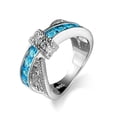 thumbnail image 6 of Womens Cross Ring Zircon Inlaid Copper Jewelry Electroplated White Gold Plated Fashion Statement Gift For Her, 6 of 10
