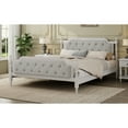 thumbnail image 2 of Antique White Traditional Bed Frame with Tufted Detailing / No Box Spring, Good for Bedroom, 2 of 2
