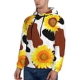 thumbnail image 2 of Bingfone Cow Print Sunflower Men'S Drawstring Hoodie Long Sleeve Pocket Sweatshirts-Large, 2 of 9