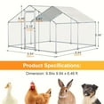 thumbnail image 5 of Shining Large 10'x10' Metal Chicken Coop with UV-Resistant Cover & Secure Lock, Outdoor Enclosure for Chickens, Ducks, Rabbits, Durable Peaked Roof Design, 5 of 10