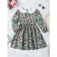 thumbnail image 3 of Bagilaanoe Toddler Baby Girl Fall Dress Flower Long Sleeve A-line Princess Dresses 18M 24M 3T 4T 5T Kids Lace Patchwork Sundress, 3 of 8
