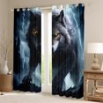 thumbnail image 2 of Erosebridal Wolf Curtains,3D Animal Print Wolf Curtains Blackout Gothic Decor for Bedroom,Hunting Safari Curtains & Drapes Lightning Window Curtains 2 Panels 42"Wx84"L, 2 of 6
