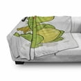 thumbnail image 3 of Dragon Soft Flannel Fleece Throw Blanket, Funny Cartoon Style Character in Sunglasses Childish Summer Vibes, Cozy Plush for Indoor and Outdoor Use, 60" x 80", Apple Green Multicolor, by Ambesonne, 3 of 6