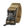 thumbnail image 6 of Belts for Men Quick Release Buckle Tactical Canvas Thick Wear Resistant Nylon Adjustable Climbing Work Strap Khaki 130cm, 6 of 6