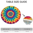 thumbnail image 6 of Colorful Tie Dye Mandala Pattern Round Fitted Tablecloth with Elastic Edge,Dining Table Cover Waterproof,Outdoor Round Tablecloth for Camping,Dining,Indoor and Outdoor, 6 of 7