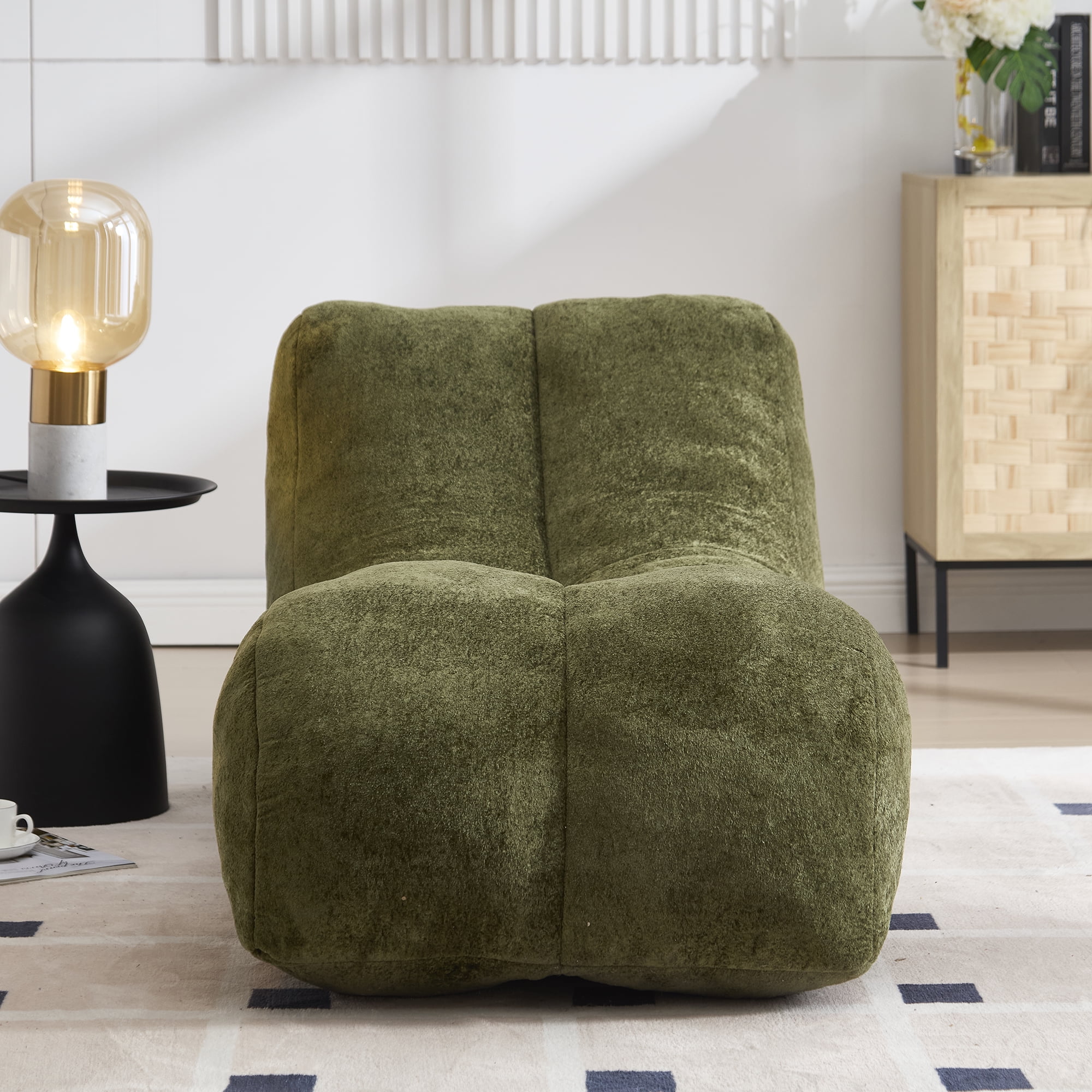 Memory Foam Bean Bag Chair for Adults, Ergonomic Lounge Sofa Chair with High-Density Sponge, Confort Gaming & Relaxation Support for Living Room, Dorm, Bedroom
