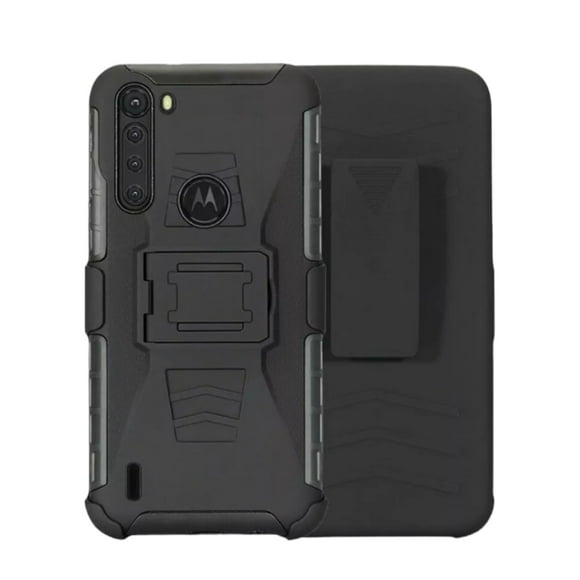 Funda Uso Rudo Clip 360 Para Motorola One Fusion Más 2 Micas De Cristal