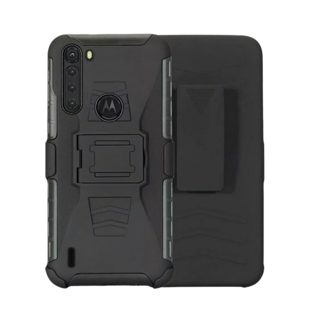 Funda Uso Rudo Clip 360 Para Motorola One Fusion Más 2 Micas De Cristal