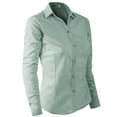 thumbnail image 2 of Doublju Women's Long Sleeve Slim Fit Button Down Dress Shirt (Plus Size Available), 2 of 5