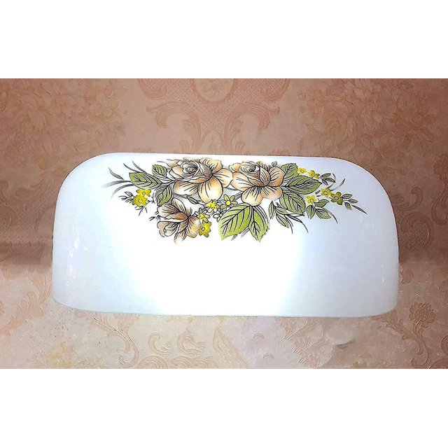 Pantalla de lámpara bancaria de repuesto, lámpara de mesa, pantalla de cristal, multicolor, pantalla de cristal de repuesto, pantalla de cristal para lámpara de escritorio, color blanco con flores