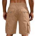 thumbnail image 5 of Domzest Cargo Shorts for Men Elastic Waisted Keen Length Shorts Tactical Cotton Twill with Multi Pockets for Hiking Golf Work Outdoor(No Belt) Khaki 2XL, 5 of 5