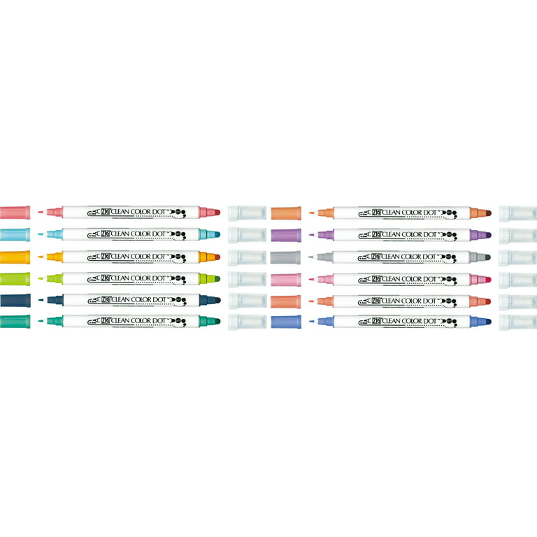 Kuretake ZIG Clean Color Dot Double-Sided Marker - 12 Color Set – Little  Happy Things