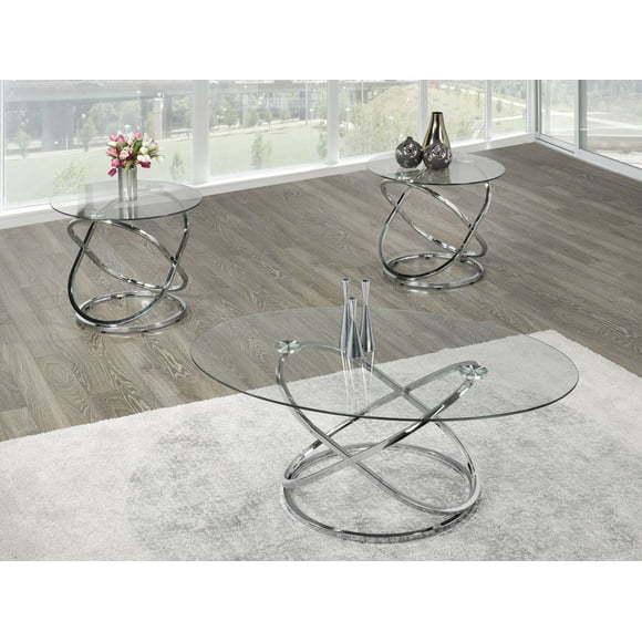 Ensemble de 3 tables basses Selena, argent