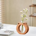 thumbnail image 6 of Cat Shaped Glass Hydroponic Vase - Home Decor Aesthetic, Mini Desktop Flower Holder for Water-Grown Herb, Cute Living Room Ornament, Valentine's Day & Easter Home Decor Gift, 5.1*5.1in, Khaki, 6 of 6