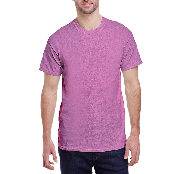 JustBlanks Adult Heavy Cotton T-Shirt Neck Taped Shoulder To Shoulder Double Needle Stitching Throughout, HTHR RDNT ORCHID, 4X