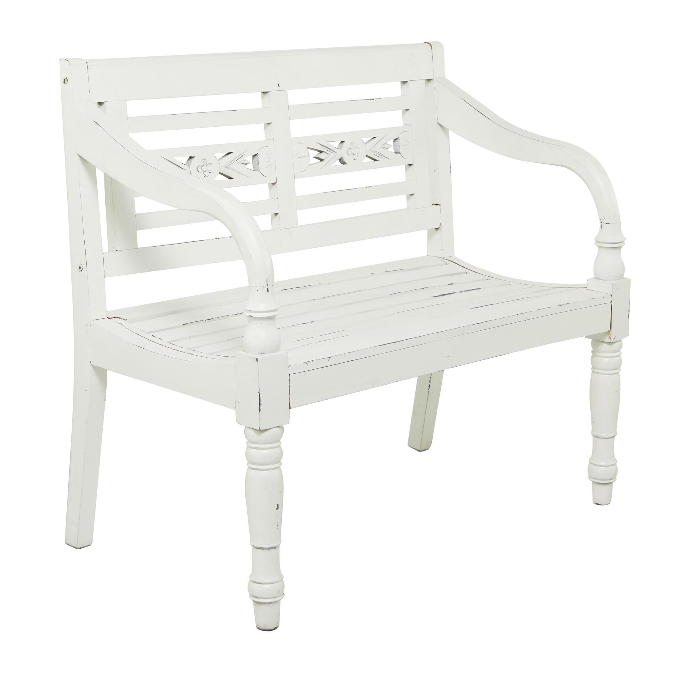 DecMode Wood Bench, White