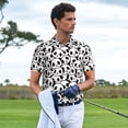 thumbnail image 2 of Kdxio Cute Panda Face Print Men's Short Sleeve Polo Shirt,Midweight Men's Shirt-Small, 2 of 5