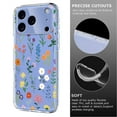 thumbnail image 5 of TECH CIRCLE for iPhone 16 Flexible TPU Case [6.6ft Military-Grade Drop Protection] [Anti Peel Off Tech] Clear Cute Butterfly Flower Floral Pattern TPU Bumper Slim Cover for Women Girls,B, 5 of 6