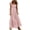 Pink, variant on Women's Retro Plaid Smocked Dress Strap Flounce Long Dress M