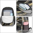 thumbnail image 4 of Black and Gold Marble Pattern 17" Waterproof Oxford School Backpacks for Teens, S-Shape Padded Straps, for School, Travel, Hiking, Camping, 4 of 5