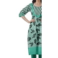 thumbnail image 4 of Moomaya Robes Indiennes pour Femmes Décontractées Été Imprimé Manches 3/4 Longue Kurta, 4 of 6