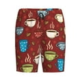 thumbnail image 4 of Naloa Coffee Cups Men's Short Pajama Pants, Lounge Comfort Shorts with Elasticized Waistband and Side Pockets - Small, 4 of 9