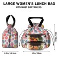 thumbnail image 5 of Pioneer Flower Floral Print Pattern Drawstring Lunch Bag Women - Drawstring Lunch Bag Insulated for Work Office - Stain-Resistant Large Lunchbags for Women with Multi-Pockets, 5 of 6