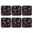 thumbnail image 2 of Balery 6 Pcs Humming Birdleather Coasters Set, Drink Table Cup Coasters For Living Room Kitchen Coffee Decor, 2 of 9