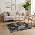 thumbnail image 3 of ODIKA 4'x6' Washable Area Rug Non-Slip, Chair-Friendly, Flatwoven Neutral Mosaic Geometric Design Intricate Abstract with Bold Lines for Home Office, Under Desk, 3 of 7
