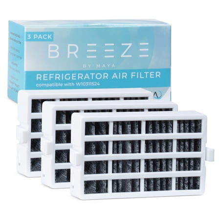 Breeze by Maya Whirlpool W10311524  AIR1  Replacement Refrigerator Air Filter  3 Pack