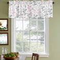 thumbnail image 4 of Pink Grey Botanical Valances for Windows, Decorative Rod Pocket Window Valance Curtains, Watercolor Spring Floral Summer Leaf Short Curtain Drapes for Kitchen/Living Room, 2 Panels, 42" W x 12" L, 4 of 8