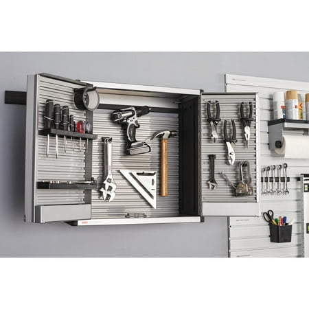 Rubbermaid FastTrack 5 Piece 24 Inch Garage Tool Cabinet Kit Rail