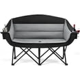 thumbnail image 2 of Heated Double Camping Chair - Extra Wide Heavy Duty Camping Couch with Adjustable Heating  Dual Cup Holder &; Carry Bag  Loveseat Camping Chair for Outdoor  Lawn  Park, 2 of 3