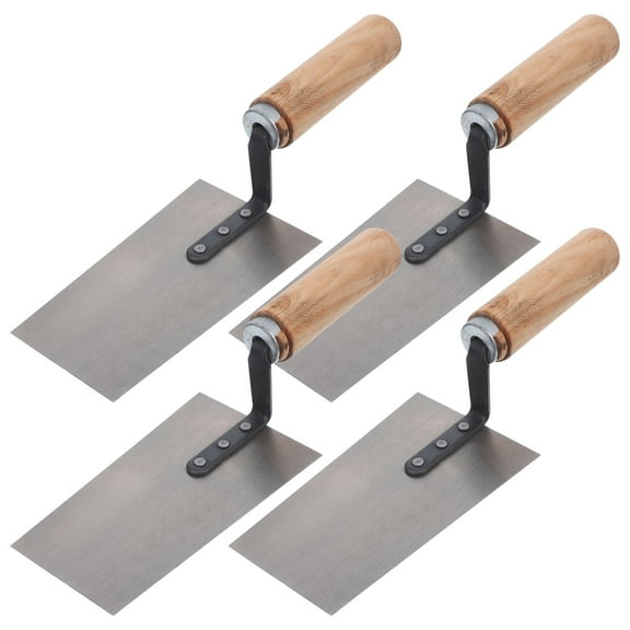 MLINS Stainless Steel Construction Spatula with Wooden Handle for Home Use Multi Color 4pcs Set