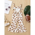 thumbnail image 4 of Hirigin Toddler Baby Girl Football Outfit Bell-Bottom Jumpsuit Romper Bibs Overalls Playsuit Suspender Flare Pants Outfit, 4 of 8