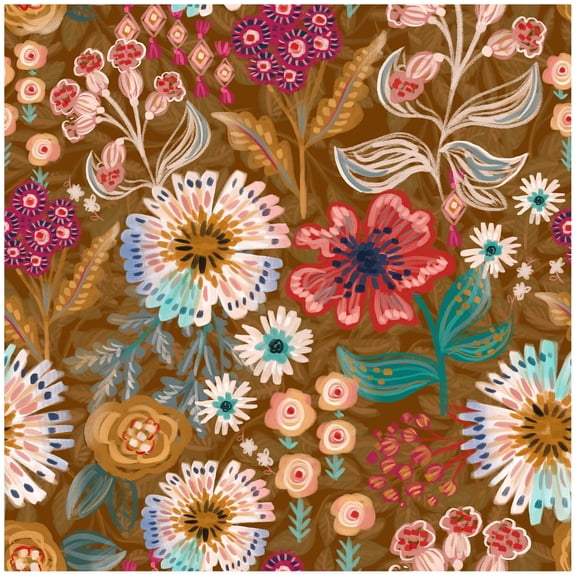 HAOKHOME Boho Peel and Stick Wallpaper 17.5" x 118" Floral Vinyl Contact Paper Removable Wall Paper