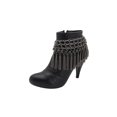 thumbnail image 2 of Women Dark Silver Metal Chain Boot Bracelet Shoe Web Fringe Charm Tassel, 2 of 11